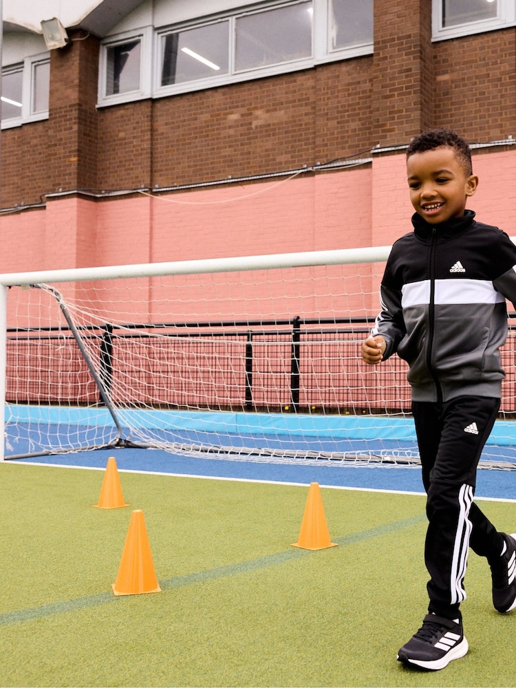 adidas Black Kids Sportswear Tiberio 3-Stripes Colorblock Shiny Tracksuit - Image 2 of 6