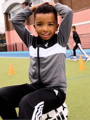 adidas Black Kids Sportswear Tiberio 3-Stripes Colorblock Shiny Tracksuit - Image 4 of 6