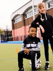 adidas Black Kids Sportswear Tiberio 3-Stripes Colorblock Shiny Tracksuit - Image 5 of 6
