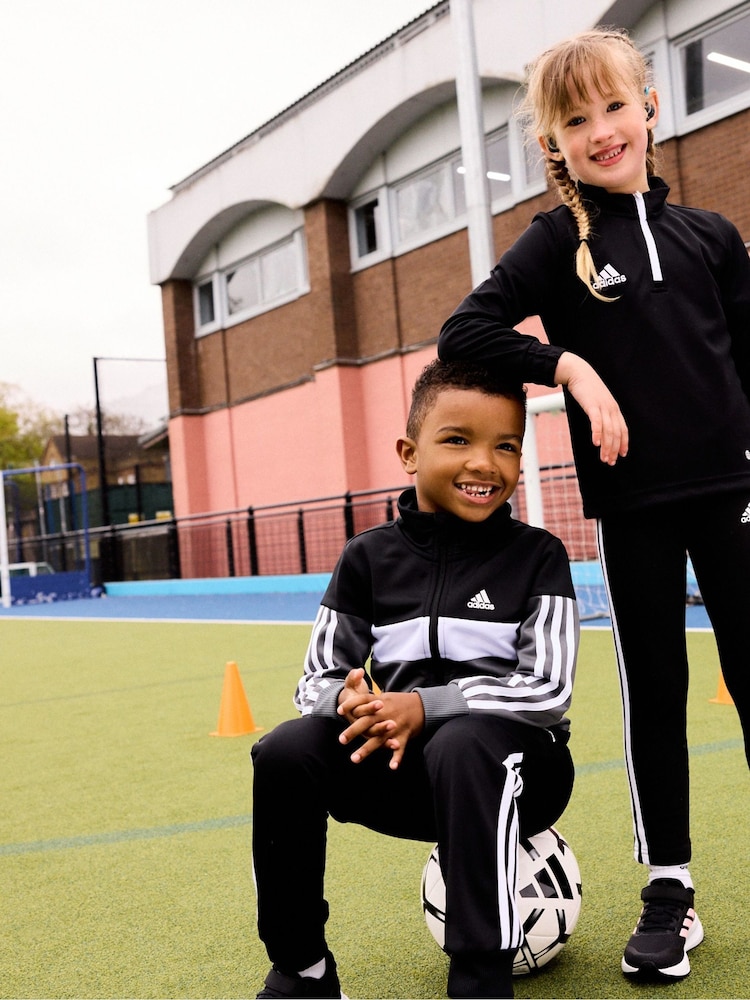 adidas Black Kids Sportswear Tiberio 3-Stripes Colorblock Shiny Tracksuit - Image 5 of 6