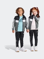 adidas Black Kids Sportswear Tiberio 3-Stripes Colorblock Shiny Tracksuit - Image 6 of 6