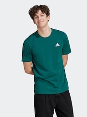adidas Green Essentials Single Jersey Embroidered Small Logo 100% Cotton T-Shirt - Image 1 of 7