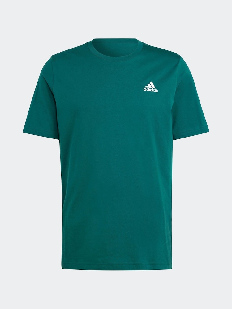 adidas Green Essentials Single Jersey Embroidered Small Logo 100% Cotton T-Shirt - Image 7 of 7