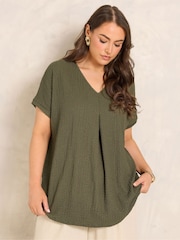 Evans Green Grown On Sleeve Pleated Swing Top - Image 1 of 5