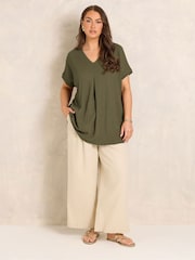 Evans Green Grown On Sleeve Pleated Swing Top - Image 3 of 5