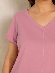 Ροζ - Evans Slub Jersey Κοντομάνικο μπλουζάκι - Εικόνα 5 από 7