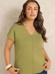 Evans Green V-Neck Knitted Top - Image 1 of 5