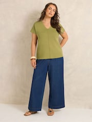 Evans Green V-Neck Knitted Top - Image 2 of 5