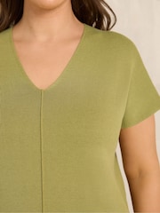 Evans Green V-Neck Knitted Top - Image 4 of 5