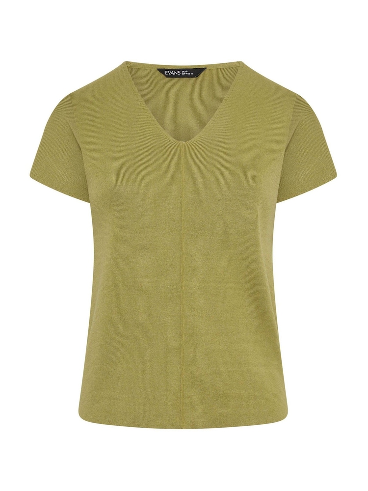 Evans Green V-Neck Knitted Top - Image 5 of 5