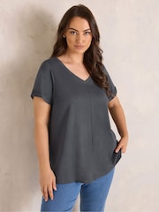 Γκρι - Evans Slub Jersey Κοντομάνικο μπλουζάκι - Εικόνα 1 από 6