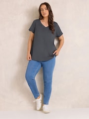 Γκρι - Evans Slub Jersey Κοντομάνικο μπλουζάκι - Εικόνα 2 από 6