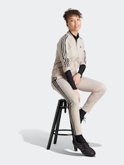 adidas Light Brown 3 Stripe Essentials Tracksuit - Image 3 of 10