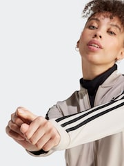 adidas Light Brown 3 Stripe Essentials Tracksuit - Image 7 of 10