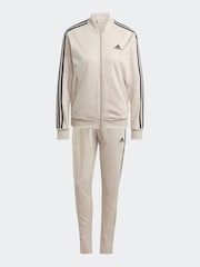 adidas Light Brown 3 Stripe Essentials Tracksuit - Image 9 of 10