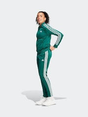 adidas Dark Green 3 Stripe Essentials Tracksuit - Image 1 of 8