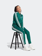 adidas Dark Green 3 Stripe Essentials Tracksuit - Image 3 of 8
