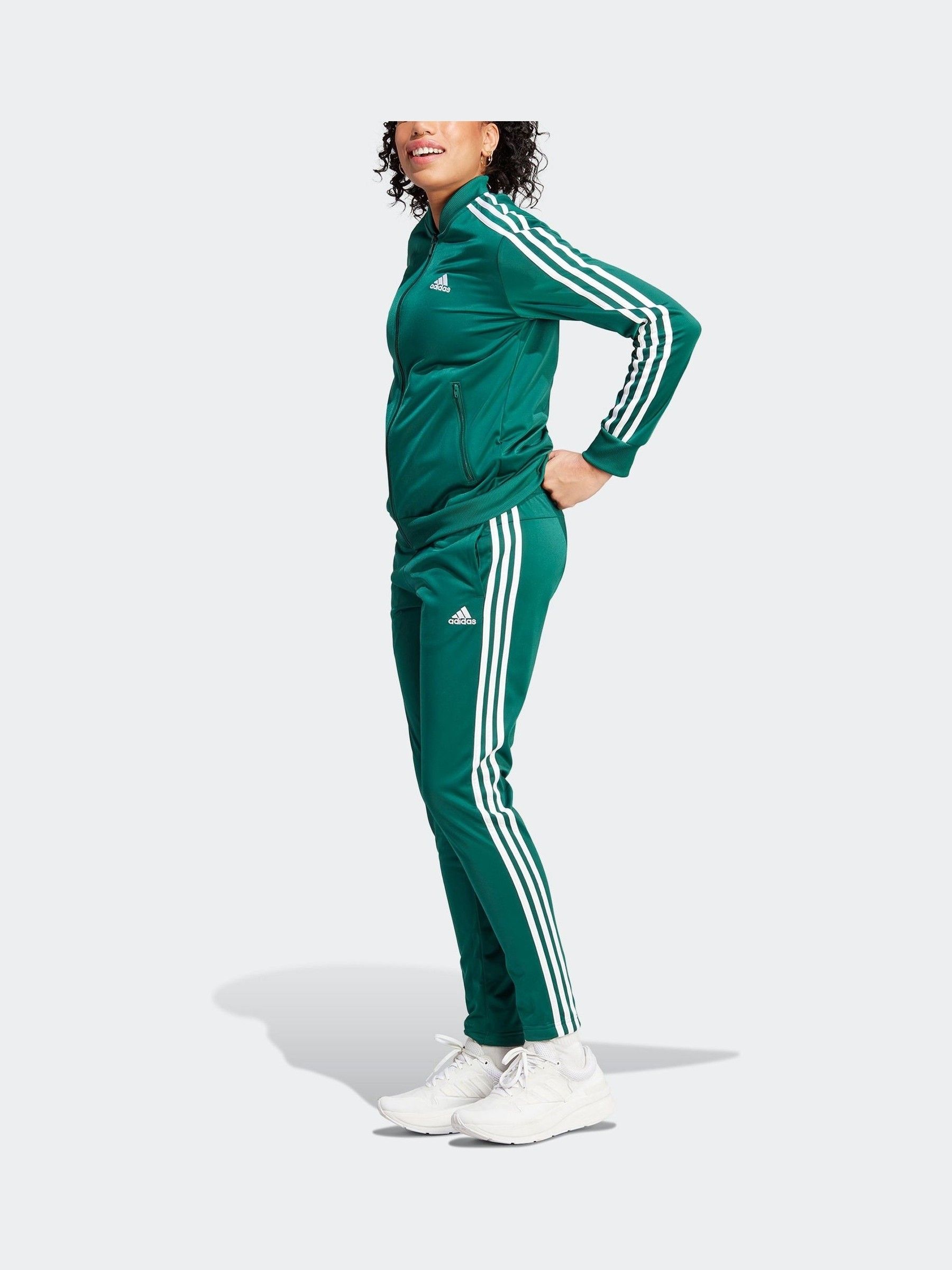 Buy adidas Dark Green 3 Stripe Essentials Tracksuit from Next USA