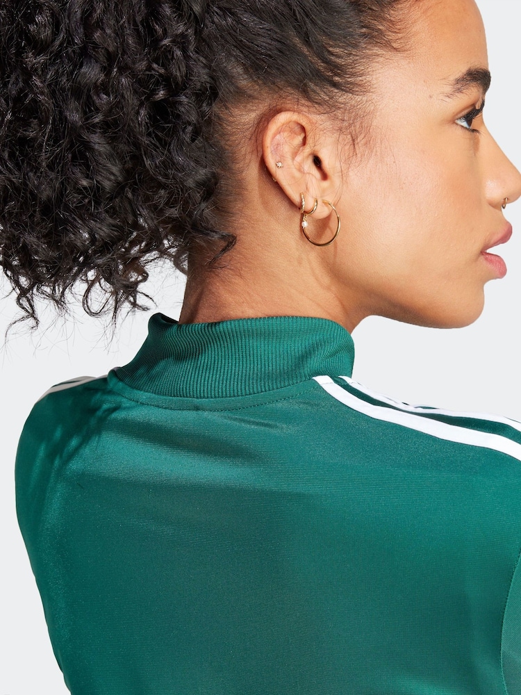 adidas Dark Green 3 Stripe Essentials Tracksuit - Image 5 of 8