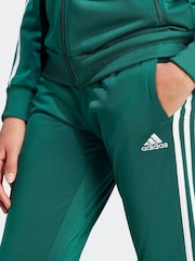 adidas Dark Green 3 Stripe Essentials Tracksuit - Image 6 of 8