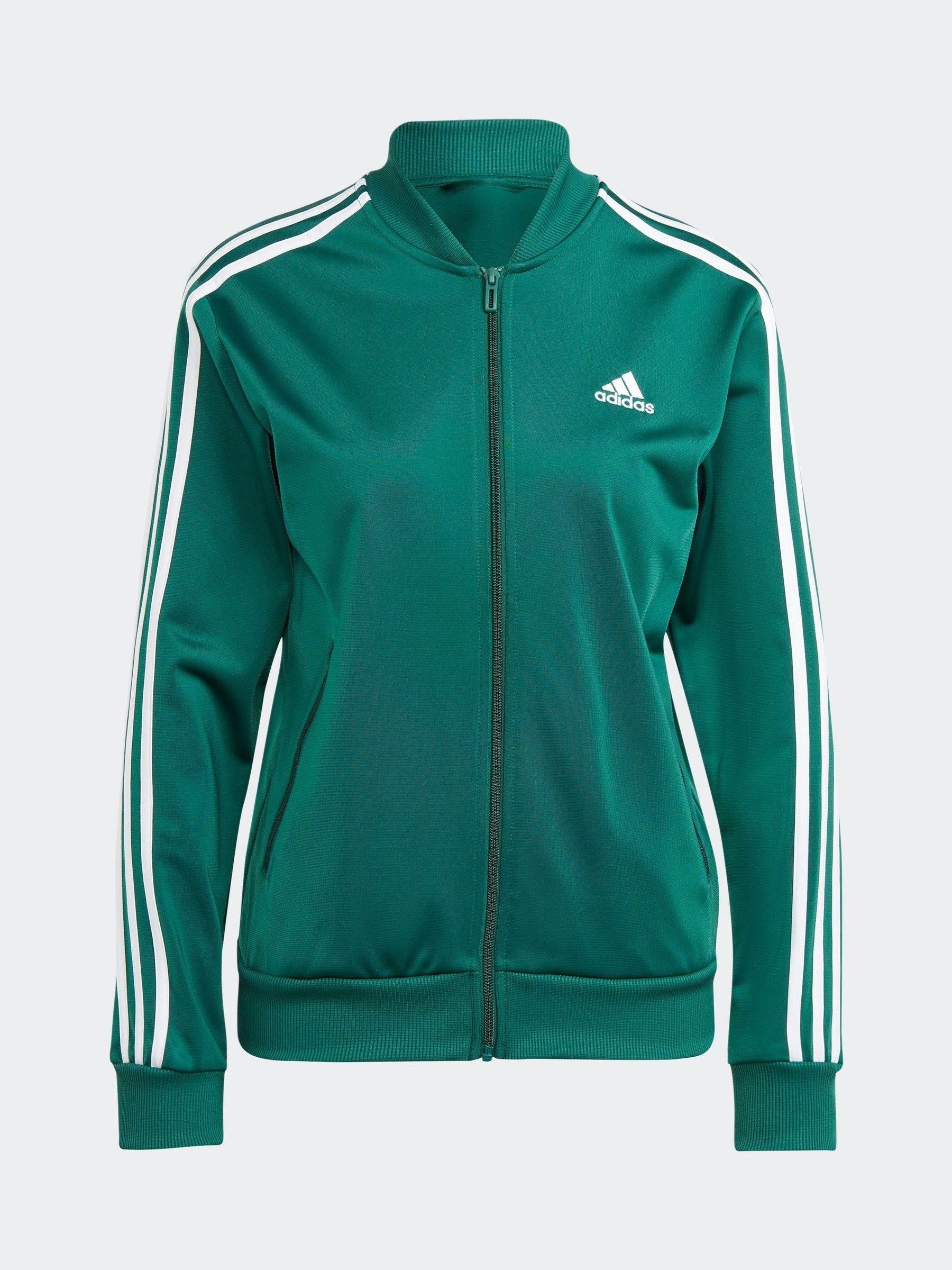 Buy adidas Dark Green 3 Stripe Essentials Tracksuit from Next Ireland