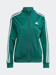 adidas Dark Green 3 Stripe Essentials Tracksuit - Image 8 of 8
