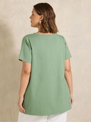 Evans Green Short Sleeve Henley Top - Image 3 of 5