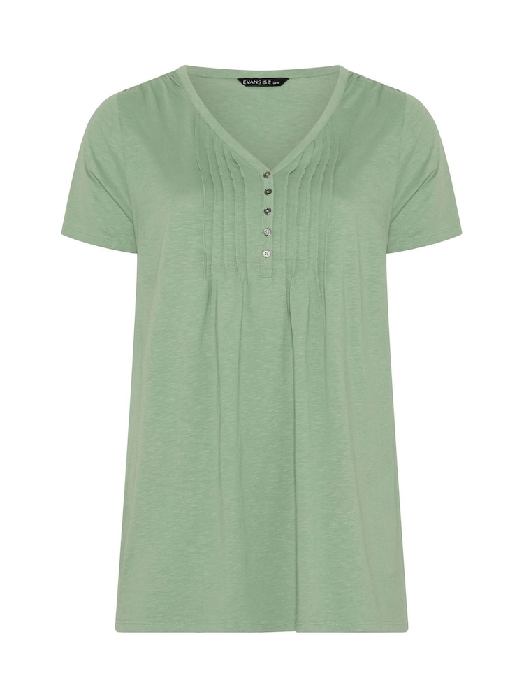 Evans Green Short Sleeve Henley Top - Image 5 of 5 Evans Green Short Sleeve Henley Top - Image 5 of 5