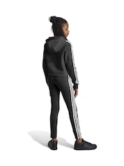 črna - Adidas Otroška športna oblačila Tiberio 3-črtast; progast Colorblock Fleece Leggings Set - Slika 2 iz 4