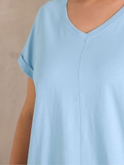 Μπλε - Evans Slub Jersey Κοντομάνικο μπλουζάκι - Εικόνα 4 από 6
