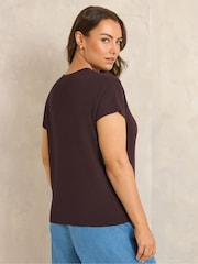 Evans Brown V-Neck Knitted Top - Image 3 of 5