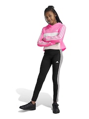 rožnata/črna - Adidas Otroška športna oblačila Tiberio 3-črtast; progast Colorblock Fleece Leggings Set - Slika 1 iz 12