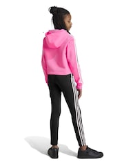 rožnata/črna - Adidas Otroška športna oblačila Tiberio 3-črtast; progast Colorblock Fleece Leggings Set - Slika 2 iz 12