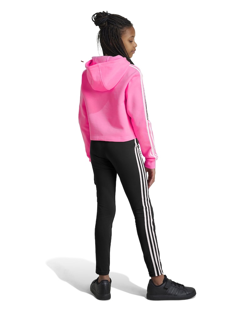 rožnata/črna - Adidas Otroška športna oblačila Tiberio 3-črtast; progast Colorblock Fleece Leggings Set - Slika 2 iz 12
