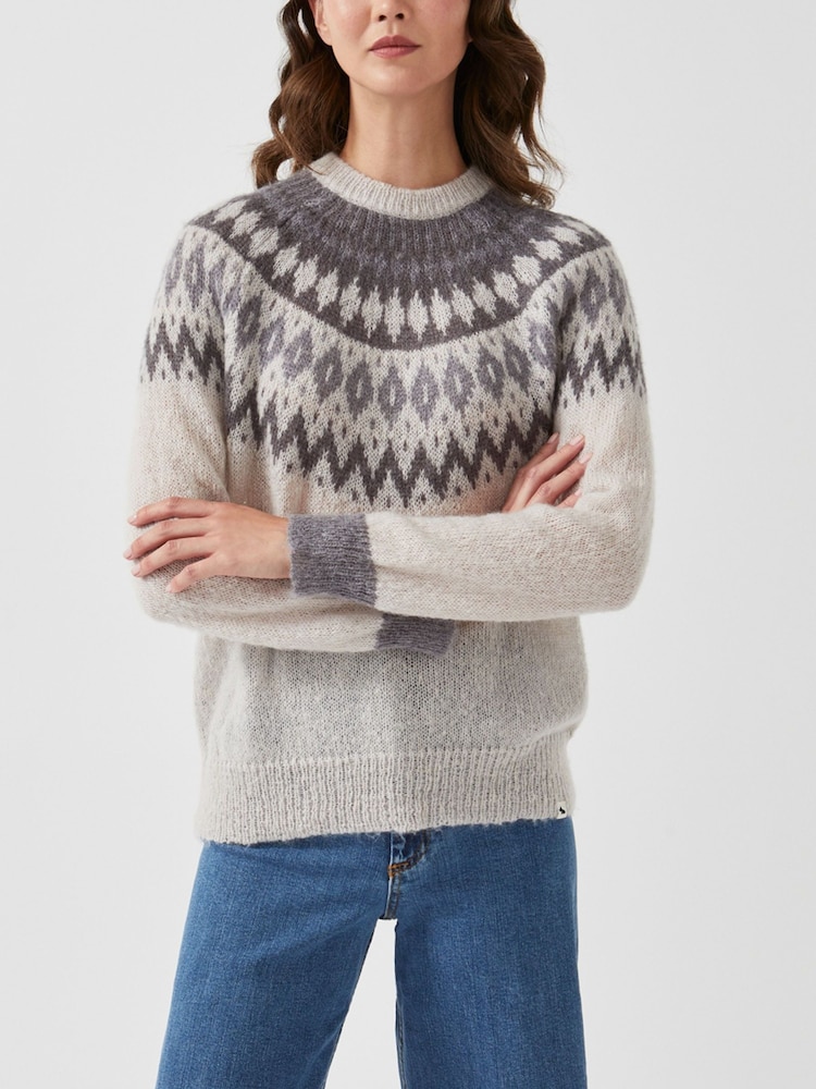 Radley London Brushed Fair Isle Pattern Yoke Jumper - Image 1 of 6 Radley London Brushed Fair Isle Pattern Yoke Jumper - Image 1 of 6