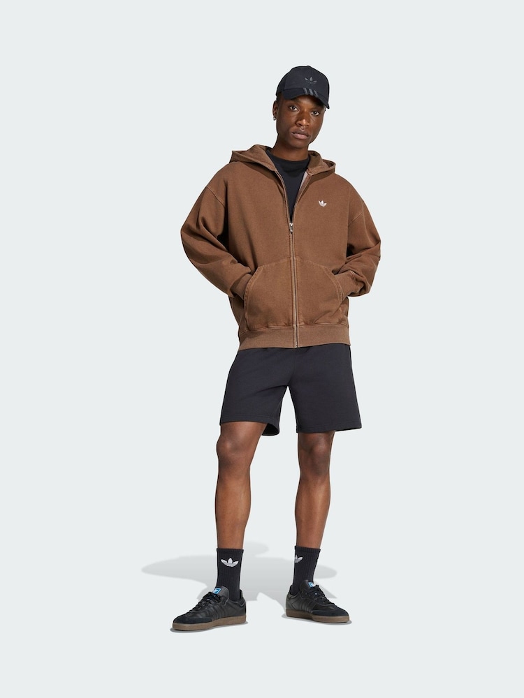 adidas Originals Trefoil Essentials жуылған толық сыдырмалы бос Худи - 5суретінің 1 суреті