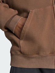 adidas Originals Trefoil Essentials жуылған толық сыдырмалы бос Худи - 5суретінің 4 суреті