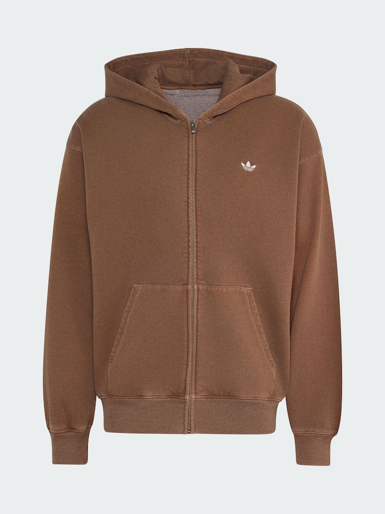 adidas Originals Trefoil Essentials жуылған толық сыдырмалы бос Худи - 5суретінің 5 суреті