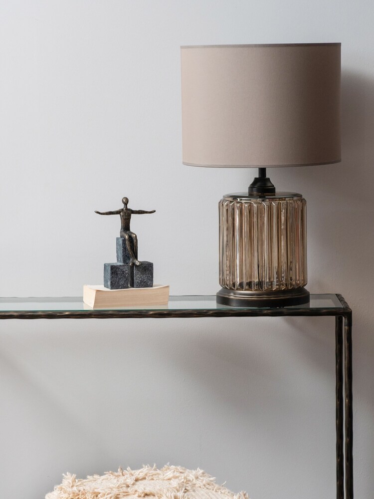 Libra Interiors Bronze Woman Sitting On Blocks Sculpture - Image 1 of 4