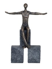 Libra Interiors Bronze Woman Sitting On Blocks Sculpture - Image 2 of 4