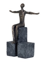 Libra Interiors Bronze Woman Sitting On Blocks Sculpture - Image 3 of 4