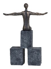 Libra Interiors Bronze Woman Sitting On Blocks Sculpture - Image 4 of 4
