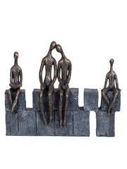 Libra Interiors Bronze Family Of Four On Blocks Sculpture - Image 2 of 4