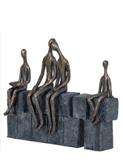 Libra Interiors Bronze Family Of Four On Blocks Sculpture - Image 3 of 4