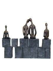 Libra Interiors Bronze Family Of Four On Blocks Sculpture - Image 4 of 4