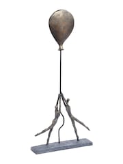 Libra Interiors Bronze Romantic Sculpture of Couple Holding Giant Balloon - Image 2 of 2