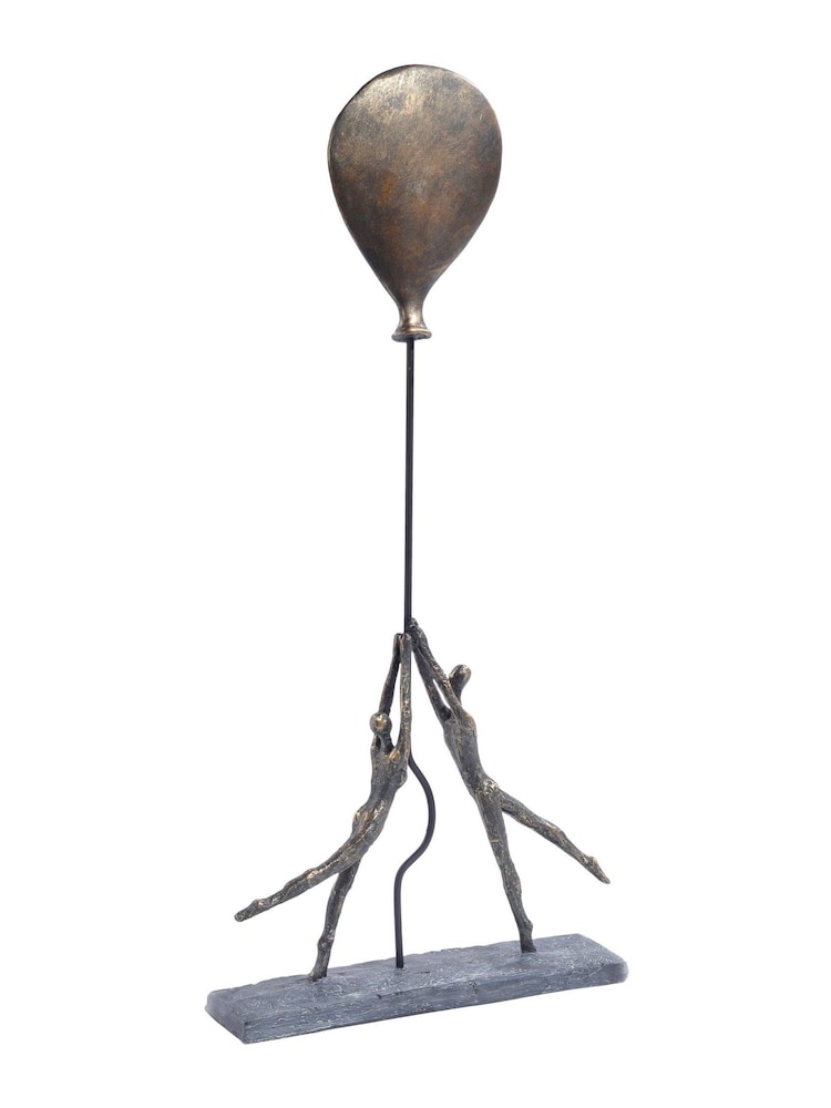 Libra Interiors Bronze Romantic Sculpture of Couple Holding Giant Balloon - Image 2 of 2