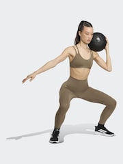 adidas Cream Optime Workout Strappy Light Support Bra - Image 3 of 7