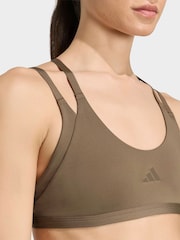 adidas Cream Optime Workout Strappy Light Support Bra - Image 5 of 7