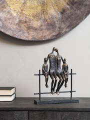 Libra Interiors Bronze Seated Family Of Four Sculpture - Image 1 of 2